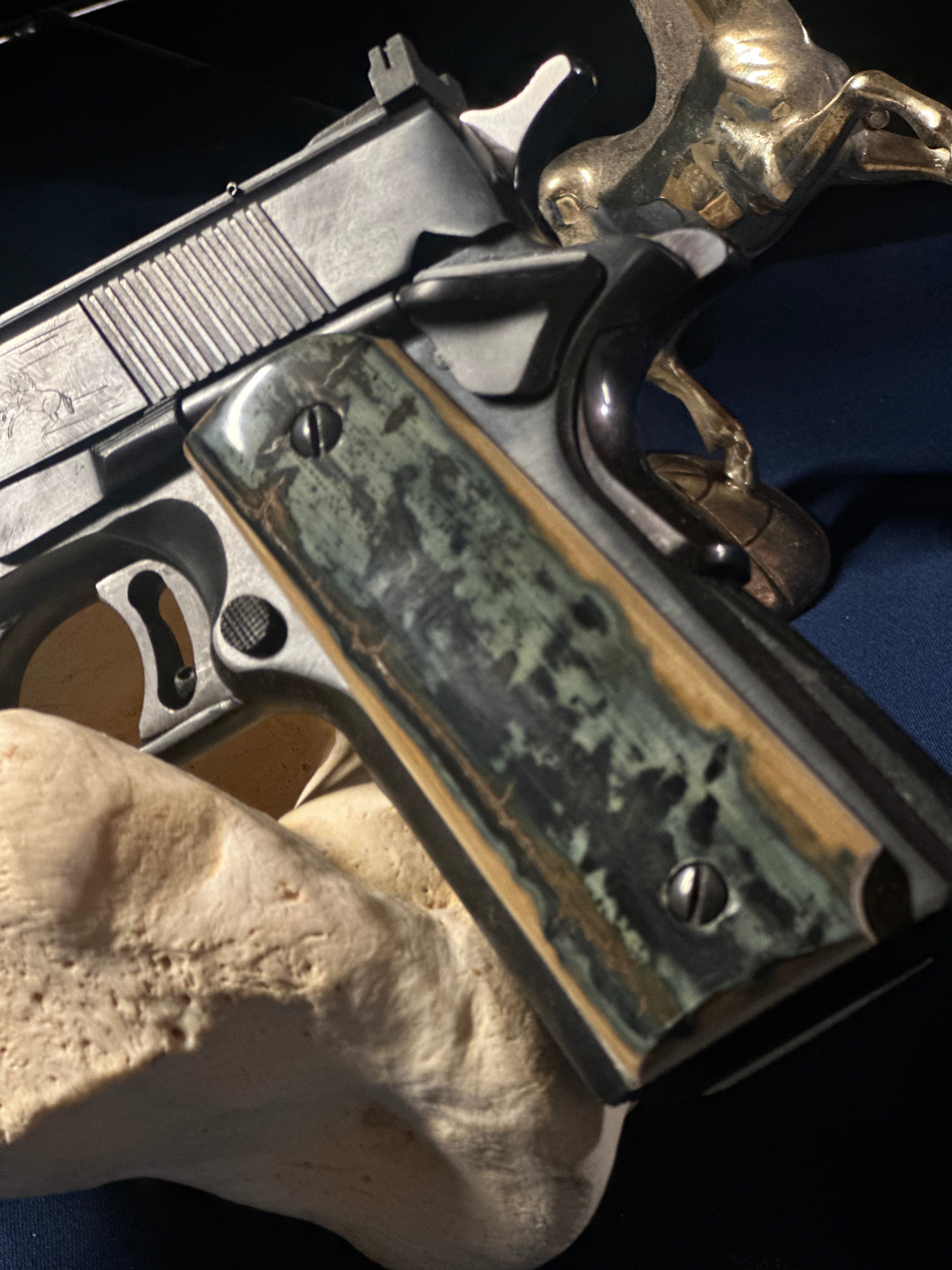 Natural Blue Mammoth 1911 Grips
